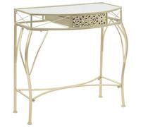 Tidyard Mesa Auxiliar Estilo francés Metal 82x39x76 cm Dorada