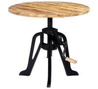 Tidyard Mesa Auxiliar Madera de Mango y Hierro Fundido 60x(46-63) cm