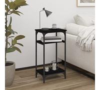 Tidyard Mesa auxiliar Negro 40x30x75 cm Madera de ingeniería