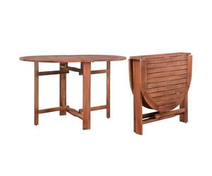 Tidyard Mesa Comedor Plegable de Acacia Marrón - Ovalada 120x70x74 cm Modelo YFXLRZJ-44019ES