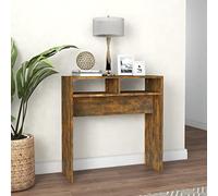 Tidyard Mesa Consola de roble ahumado 78x30x80 cm Madera de ingeniería, Mesa de extremo de sofá, Mueble de entrada para sala de estar, entrada, pasillo, comedor
