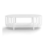 Tidyard Mesa de café Moderna Ovalada de 119 cm de Largo con Espacio de Almacenamiento (Peso y tamaño Superiores a lo estándar)