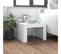 Tidyard Mesa de Centro Auxiliar de Madera Contrachapada, Blanco, 50x50x35 cm