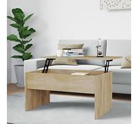 Tidyard Mesa de Centro Elevable Mesa de Café Versátil con Almacenaje Mesa Auxiliar Mesita de Salón Comedor Madera Contrachapada Roble Sonoma 80x50,5x41,5cm