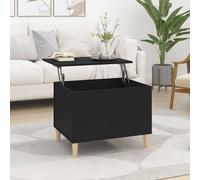 Tidyard Mesa de Centro Elevable y Extensible Mesa Cafe Elevable para Salón Comedor Mesita de Salón con Almacenaje Mesa Auxiliar Ajustable Madera contrachapada Negro 60x44,5x45 cm