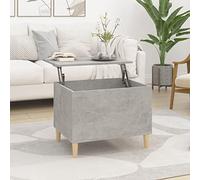 Tidyard Mesa de Centro Elevable y Extensible Mesa Cafe Elevable para Salón Comedor Mesita de Salón Mesa Auxiliar Ajustable Madera contrachapada Gris hormigón 60x44,5x45 cm