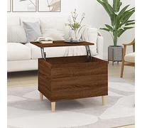 Tidyard Mesa de Centro Elevable y Extensible Mesa Cafe Elevable para Salón Comedor Mesita de Salón Mesa Auxiliar Ajustable Madera contrachapada Roble marrón 60x44,5x45 cm