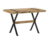 Tidyard Mesa de Comedor Mesa Industrial Mesa para Salon Recibidor o Cocinan Madera de Mango Rugosa 120x60x76 cm