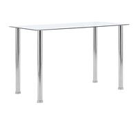 Tidyard - Mesa de comedor transparente (120 x 60 x 75 cm, vidrio templado, mesa de cocina, mesa de comedor para comedor, sala de estar, Bistrot, muebles para el hogar