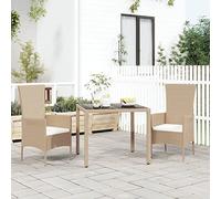 Tidyard Mesa de jardín Bandeja de cristal de resina trenzada de vidrio templado, mesa de comedor para terraza, balcón, interior y exterior, camping Style A