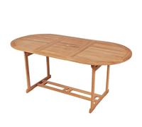 Tidyard Mesa de jardín de Madera de Teca Maciza 180x90x75 cm