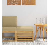 Tidyard Mesa de Jardín Moderna de Acacia, Resistente a la Intemperie, Diseño Listonado, 1 Asiento, Blanco YFXGMZJ-901492ES