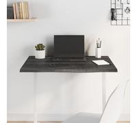 Tidyard - Mesa de mesa, color gris oscuro, 80 x 60 x 2 cm, madera de roble tratada, tablero de mesa de comedor, oficina, mesa de bar, mesa de café