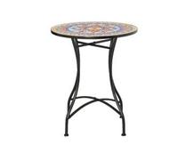 Tidyard Mesa de Mosaico con Estructura Metálica - Diseño Único, Versátil y Fácil de Limpiar - Ø60 x 71 cm, 50 kg de Capacidad Modelo YFXLYD-T3323P302380