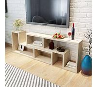 Tidyard Mesa para TV Aparador para TV Mueble TV Salón Mesa Televisión Mueble Comedor Consta de 2 Eestantes en Forma de L Roble 120x30x56,4/28cm