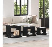 Tidyard Mesas Nido de Madera Roble Negro, Elegantes y Funcionales, 48x45x45 cm, Peso Máx. 60 kg Modelo YFXQY-881452ES