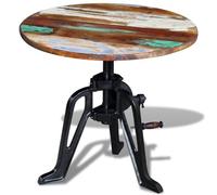 Tidyard Mesita Auxiliar Madera reciclada y Hierro Fundido 60x(42-63) cm