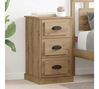 Tidyard Mesita de Noche de Madera Roble Artesanal con Amplio Almacenamiento y Diseño Rústico Modelo YFXQY-881341ES