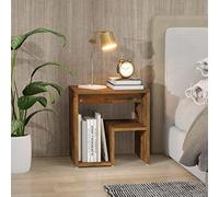 Tidyard Mesita de noche, mesita de noche, mesa auxiliar, cómoda, cómoda, ahumadero, 40 x 30 x 40 cm, material de madera