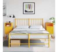 Tidyard Mesitas de noche 2 unids amarillo mostaza 36 x 39 x 78 cm Acero, mesa auxiliar con compartimento de almacenamiento, mesa de noche armario de noche para dormitorio, salón estilo A