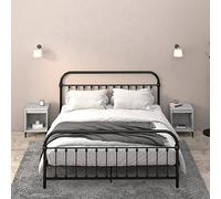 Tidyard Mesitas de noche Mesa auxiliar 2 unids Sonoma gris 40 x 35 x 50 cm