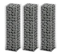 Tidyard Metall Gavión Cestas de Muro de gaviones Alambre galvanizado Gaviones De Piedra Decorativos Gaviones para Taludes JardineríA Paisajismo, 25x25x100 3 uds