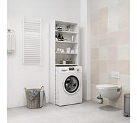 Tidyard Mueble para Lavadora, Mueble para baño, Estante para Inodoro, superestructura para Lavadora, Mueble para baño, Mueble para Lavadora, Mueble Alto para baño,Blanco Brillante 64x24x190 cm