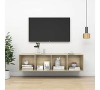 Tidyard - Mueble para TV (37 x 37 x 142,5 cm, aglomerado, banco de TV con compartimentos de almacenamiento, soporte de TV para sala de estar, dormitorio y muebles
