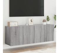 Tidyard - Mueble para TV de pared, 2 piezas, Sonoma gris, 60 x 30 x 41 cm, banco de TV con compartimentos de almacenamiento, soporte de TV para sala de estar, dormitorio y muebles
