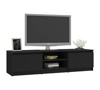 Tidyard Mueble para TV Diseño Moderno Mesa para TV de Aglomerado Negro 140x40x35,5 cm