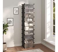 Tidyard Mueble Zapatero Armario Zapatero para Dormitorio Salón Pasillo Entrada Organizador de Zapatos Moderno Polipropileno Negro 44x32x174 cm