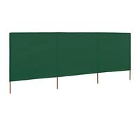 Tidyard Paravientos de Playa de 3 Paneles de Tela 400x120 cm Verde,Toldo Lateral Exterior - contra Viento, Sol y visión,Privacidad contra Sol Viento Visión para Jardín Patio Balcón