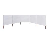 Tidyard Paravientos para Playa Solmar Protector de Vientos para Acampada Windschutz de 5 Paneles Tela Blanco Arena 600x120 cm,Privacidad de Jardín y Pantallas Protectoras