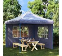 Tidyard Paredes de Carpa para Fiestas con Ventana 2 uds PE Azul
