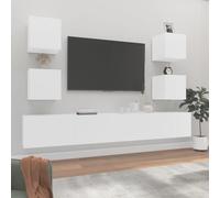 Tidyard Set de Muebles para TV 6 Piezas Madera contrachapada Blanco