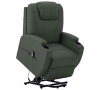 Tidyard Sillón de Reclinable Elevable Sillón Relax Eléctrico Levanta Personas Silla Asiento Salón Oficina Reposapiés y Reposacabezas Ajustables Cuero Sintético Antracita