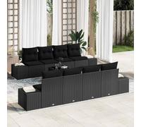 Tidyard Sofá 6 pcs Negro 294 x 62 x 69 cm ratán sintético