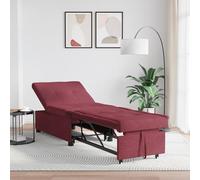 Tidyard Sofá Cama con Rueda Manual Rojo 191 x 67 x 82 cm Tela