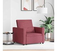 Tidyard Sofá Cama Convertible 3 en 1 de Tela Rojo Vino
