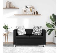Tidyard Sofá de 2 Plazas en Cuero Artificial Negro - Diseño Moderno y Resistente Modelo YFXLRZJ-242209ES