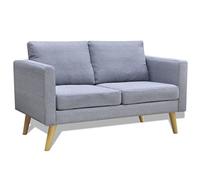 Tidyard Sofá de 2 Plazas Moderno para Salón y Dormitorio - Chaise Longue, Cama, Respaldo - Módulos de Salón en Tela Gris Claro