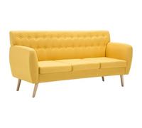 Tidyard Sofá de 3 plazas tapizado de Tela Amarillo 172x70x82 cm
