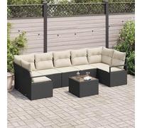 Tidyard Sofá de Jardín Modular 4 Piezas, Resistente a la Intemperie, Cojines Cómodos, Estilo Moderno - Negro/Crema Modelo LYKLYD-3346297ES