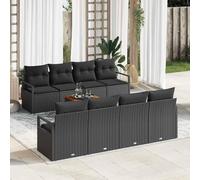 Tidyard Sofá de Jardín Modular 9 Piezas - Estilo Moderno, Resistente a la Intemperie, Cojines Desmontables, 4-6 Personas, Negro Modelo LYKLYD-3347681ES