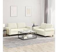 Tidyard Sofá de Terciopelo Crema 2 Plazas, Juego de 2 Sofás con Estructura Robusta, Asientos Cómodos de Espuma, Ideal para Salón, Máx. 110 kg Modelo LYKQY-3202218ES