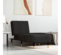 Tidyard Sofá diván Sofa Chaise Longue de Salón,Sofá Individual Pequeño,Sofá Cama Sofá Chaise Longue Moderno de Terciopelo Negro 3#, para Dormitorio/Sala de Estar/Apartamento