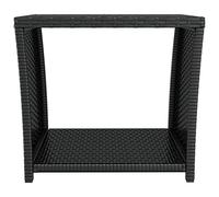 Tidyard Sofa Jardin Exterior,Muebles de Jardín Exterior,Sofás Patio,Sofas Exterior Ratan,Conjunto Jardin para Jardín Terraza Patio - Mesita de ratán sintético Negro y Superficie de Vidrio Templado