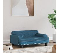 Tidyard Sofá para Mascotas,Camas para Perros,Sofá para Perros,Sofás y Sillas para Perros,Sofá Cama para Perros Gatos Medianos Pequeños de Terciopelo Azul 70x45x30 cm 4#