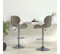 Tidyard Taburetes de Bar - Juego de 2 sillas de bar, color gris claro de terciopelo, taburete alto, silla alta para cocina, salón, comedor, café, estilo D