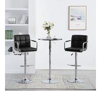 Tidyard Taburetes de Bar - Juego de 2 sillas de bar - Taburete alto para cocina, salón, comedor, café, estilo G